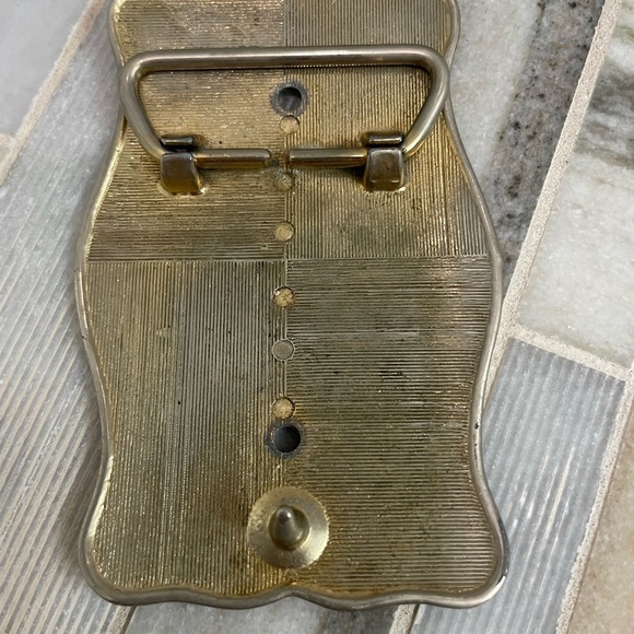 Vintage Unbranded Ornate Leaves Metal Belt Buckle - Picture 4 of 10